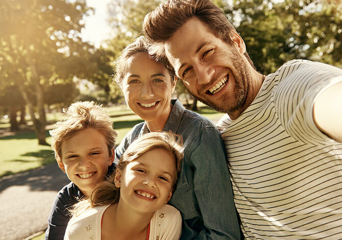 happy, young family